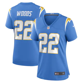 womens nike jt woods powder blue los angeles chargers game 
